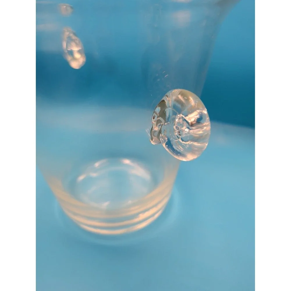 Vintage Knob Handled Crystal Large Vase Ice Bucket Wine Champagne Chiller Bar